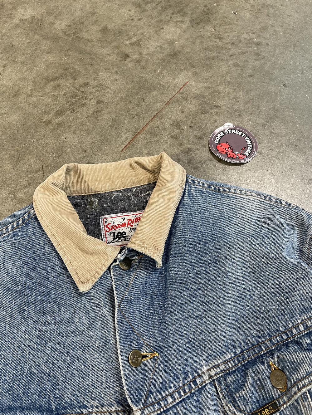 Vintage 80s Lee Storm Rider Denim Jacket XL 26x26